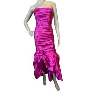 Gunne Sax Barbie Core Pink Satin
Evening Gown SZ 1 Jessica McClintock VTG Formal
